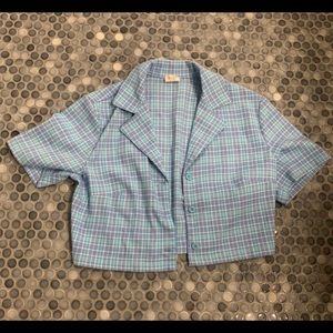 Brandy Melville blue plaid button up